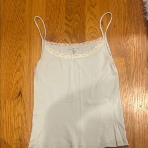 Brandy Melville Light Gray Lace Trim Cami